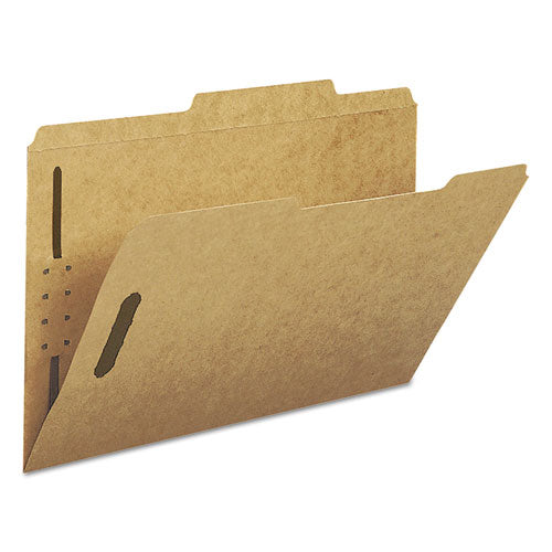 Top Tab Fastener Folders, Guide-height 2/5-cut Tabs, 0.75" Expansion, 2 Fasteners, Legal Size, 17-pt Kraft, 50/box
