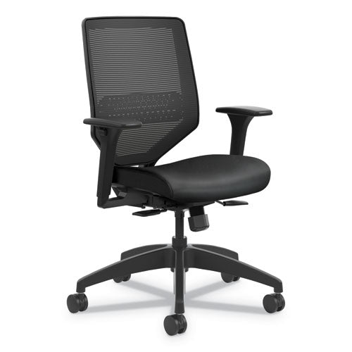 Solve Series Mesh Back Task Chair, Supports Up To 300 Lb, 16" To 22" Seat Height, Midnight Seat, Black Back/base