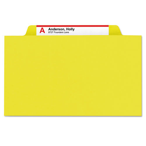 Six-section Pressboard Top Tab Classification Folders, Six Safeshield Fasteners, 2 Dividers, Letter Size, Yellow, 10/box