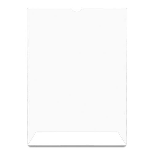 Superior Image Slanted Sign Holder, Portrait, 8.5 X 11 Insert, Clear