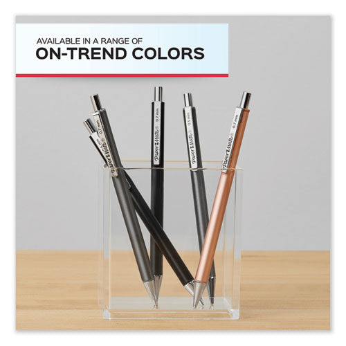 Advanced Mechanical Pencils, 0.7 Mm, Hb (#2), Black Lead, Gun Metal Gray; Rose Gold Barrel, 2/pack