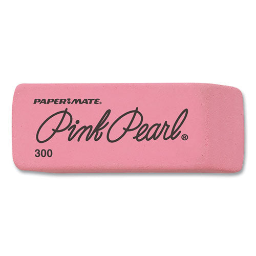 Pink Pearl Eraser, For Pencil Marks, Rectangular Block, Medium, Pink, 3/pack