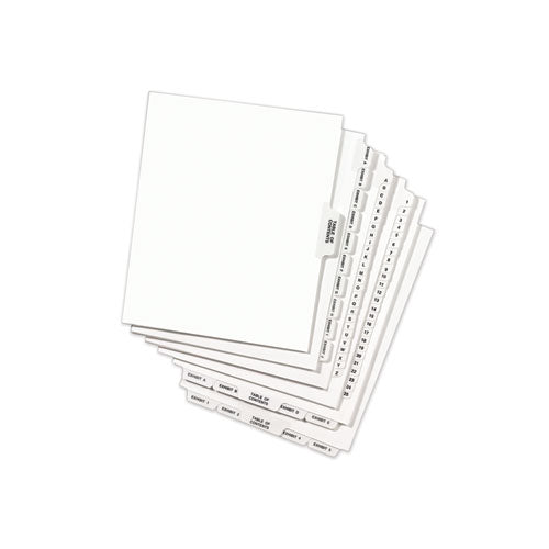 Avery-style Preprinted Legal Bottom Tab Dividers, 26-tab, Exhibit R, 11 X 8.5, White, 25/pack
