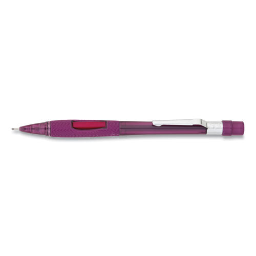 Quicker Clicker Mechanical Pencil, 0.9 Mm, Hb (#2.5), Black Lead, Transparent Burgundy Barrel