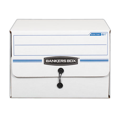 Side-tab Storage Boxes, Letter Files, White/blue, 12/carton