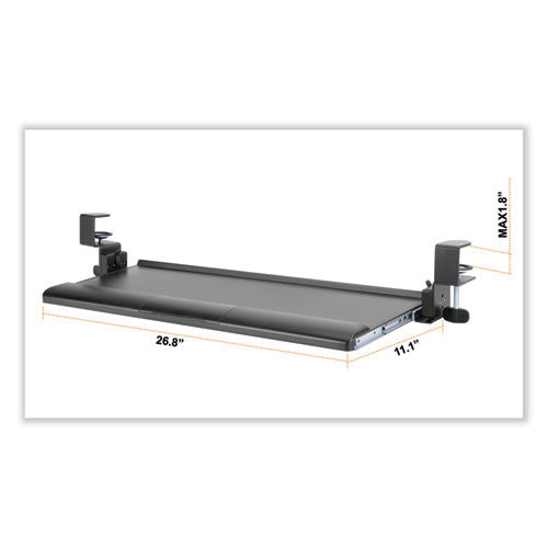 Desk Clamp Five-position Tilting Keyboard Tray, 26.8" X 11.1, Black