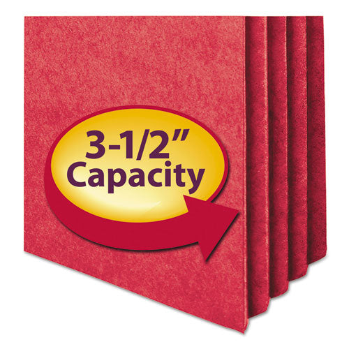 Colored File Pockets, 3.5" Expansion, Letter Size, Red