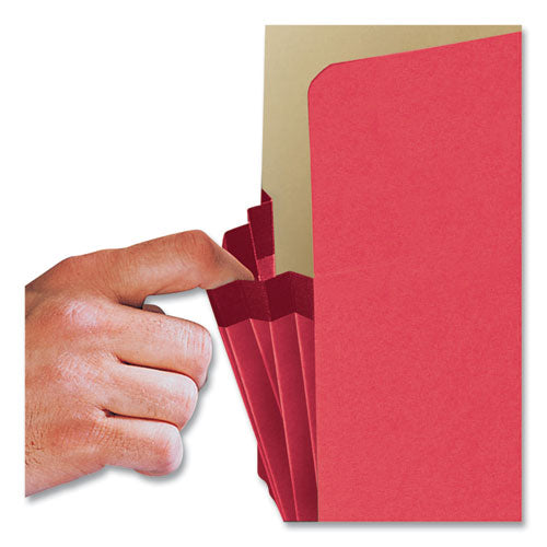 Colored File Pockets, 3.5" Expansion, Letter Size, Red