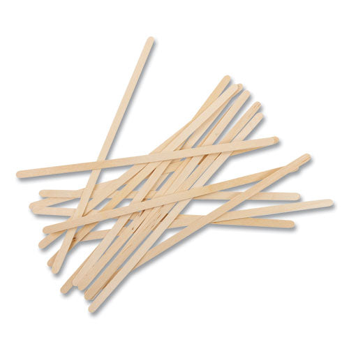 Renewable Wooden Stir Sticks, 7, 1,000/Pack, 10 Packs/Carton