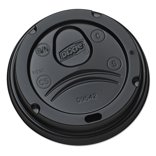 Dixie Black Dome Lid Fits Perfectouch 12 And 16 Ounce Paper Hot Cup 1,000/Case