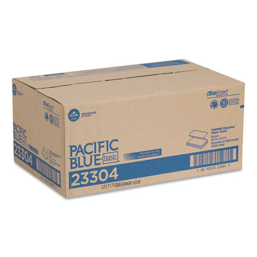 Pacific Blue Basic M-fold Paper Towels 1-ply 9.2x9.4 Brown 250/pack 16/Case
