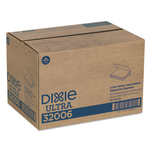 Dixie Ultra Interfold 2-Ply Refill White Dispenser Napkins White 6000/Case