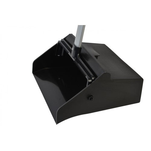 Black Lobby Dust Pan With Aluminum Handle - 12" X 10.5" X 37" 12/Each