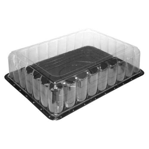 Apet Black Base Rosedome With Easy Open Tab For Half Sheet Cake 900/Case