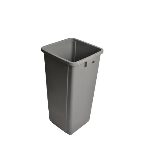 1225Gy Sq Receptacle 25-Gal Ldpe Gray 1/Each