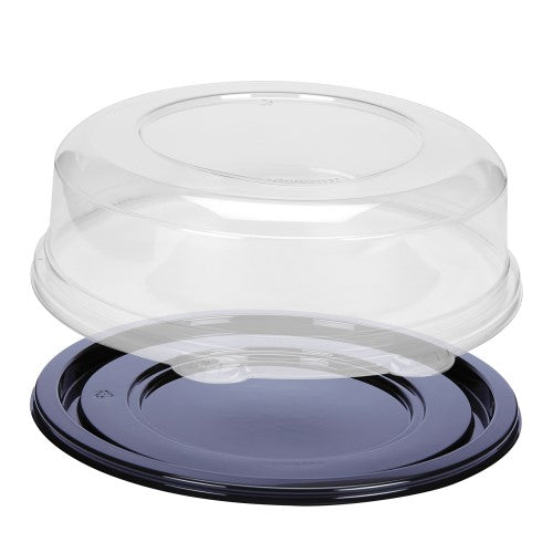 Cheesecake Container PET Plastic Black Base Clear Lid 50/Case