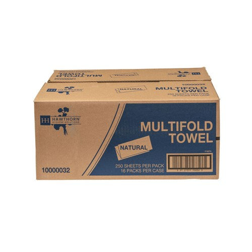 Hawthorn Multifold Towel Paper, Natural, 1 Ply, 9" X 9.5"0 /Case