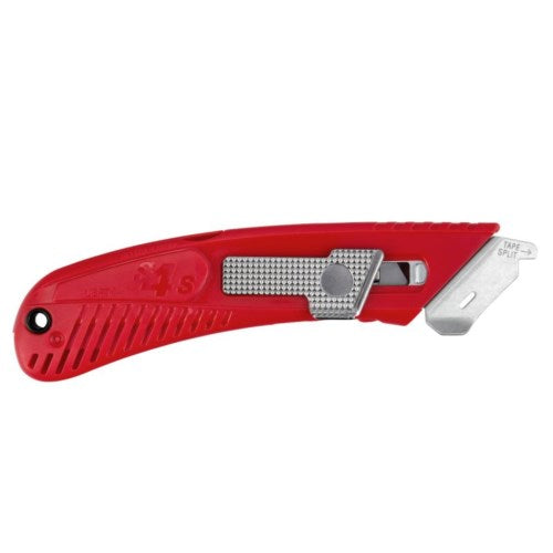 Left Hand Spring Back Red Safety Cutter With Fixed Metal Guard - 6.12" X 1.5" X 0.75" 12/Pack