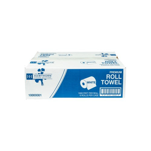 Hawthorn Paper Premium Heavy Weight Towel Roll, White, 7.9" X 1000'000 /Case