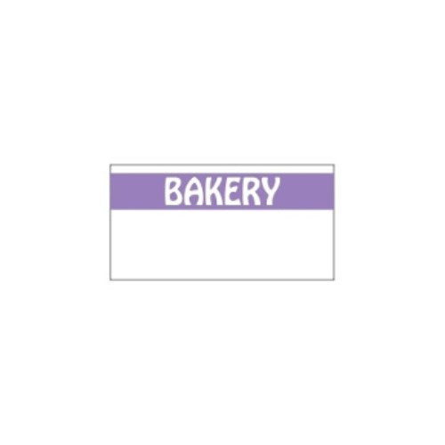 0.73" X 0.38" White/Purple Reverse "Bakery" Lilac Stripe Label 15/Sleeve