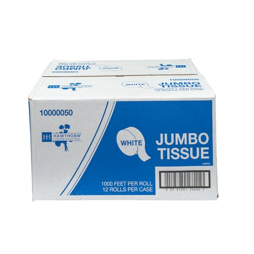 Hawthorn Jumbo Roll Tissue 2-Ply, White, 3.3" X 1000'2 /Case