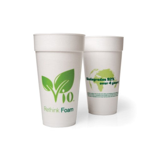 16 Oz White/Green Foam Disposable Cup 500/Case