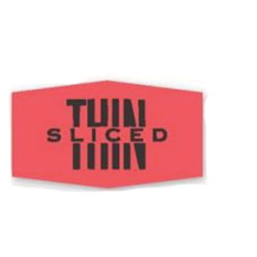 Little Grabbers Thin Sliced Day Glo Fluorescent Red Label - 1.38" X 0.78" 1000/Roll