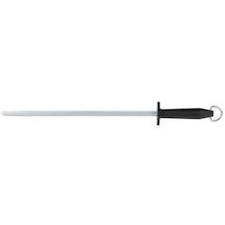 14" Round Sharpening Steel With Black Plastic Handle 1/Each