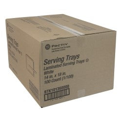 Deluxe Carry Tray, Laminated Foam, 14" X 18", White 100/Case