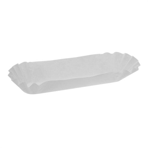 Medium Weight White Hot Dog Tray - 5.75" X 1.37" X 1.5" 3000/Case