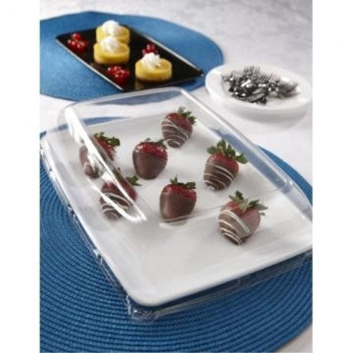 Sabert High Dome Lid For Small Rectangle Platter Clear Small 72/Case
