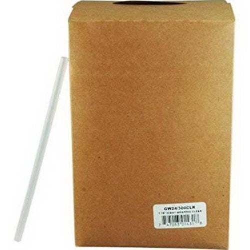 Clear Giant Straw Wrapped - 7.75" 7200/Case