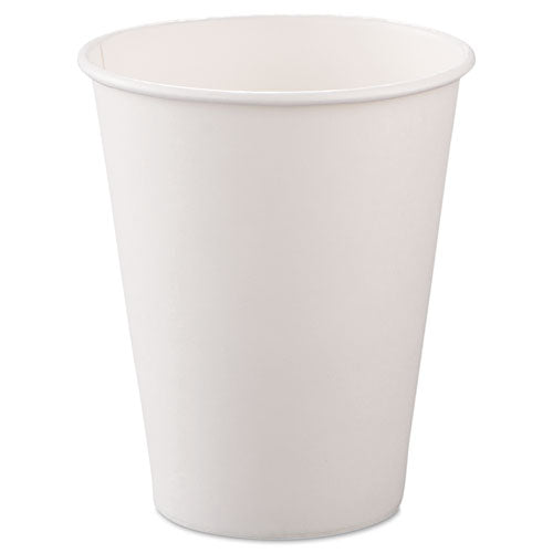 Single-sided Poly Paper Hot Cups, 8 Oz, White, 50/bag, 20 Bags/carton