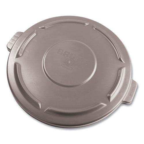 Round Flat Top Lid, For 32 Gal Round Brute Containers, 22.25" Diameter, Gray