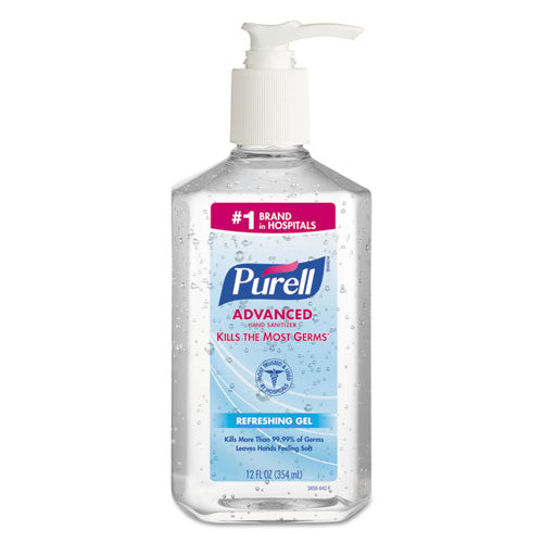 PURELL Advanced Refreshing Gel Hand Sanitizer 12 Oz Pump Bottle Clean Scent