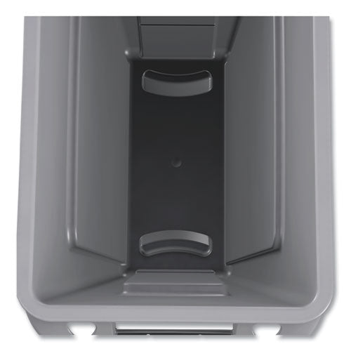 Slim Jim With Venting Channels, 23 Gal, Plastic, Gray