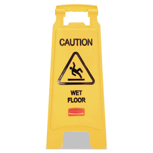 Rubbermaid Commercial Caution Wet Floor Sign 11x12x25 Bright Yellow