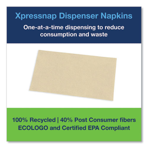 Xpressnap Interfold Dispenser Napkins, 2-ply, Bag-pack, 13 X 8.5, Natural, 500/pack, 12 Packs/carton