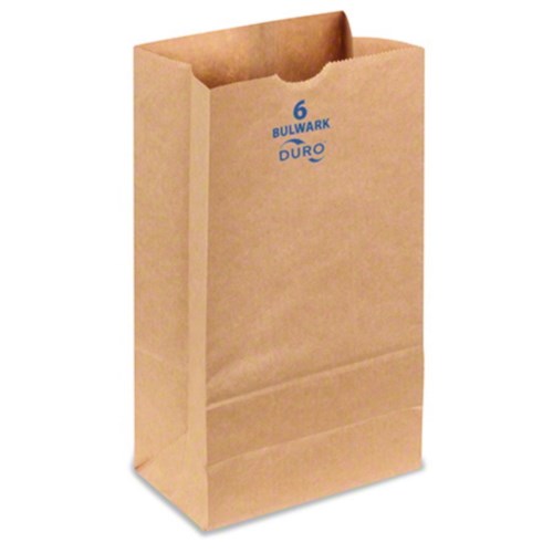 6 X 3.63 X 11.06 #6 Size Kraft Virgin Paper Bulwark Sos Bag 400/Bale