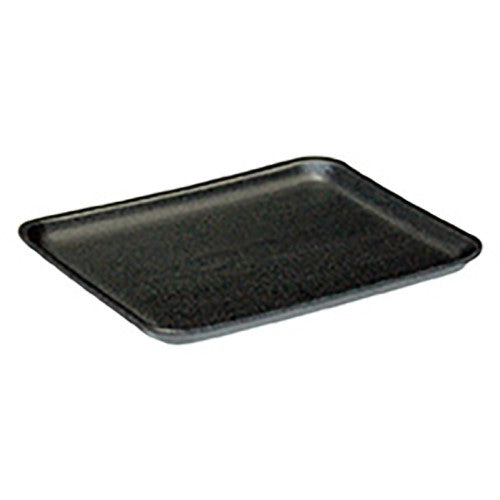 Black Polystyrene Foam Supermarket Tray - 10" X 8.25" X 0.61" 500/Case