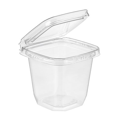 Safe-T-Fresh Squareware Snackers Container 8 Oz. Clear Plastic Ts3008 288/Case
