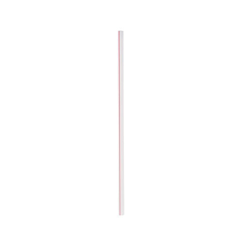 White Red Paper Wrapped Jumbo Straw Boxed - 7.75" 12000/Case