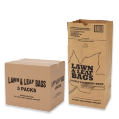 30 Gal 16 X 12 X 35" Kraft Virgin Paper Lawn And Leaf Bag 50/Bale