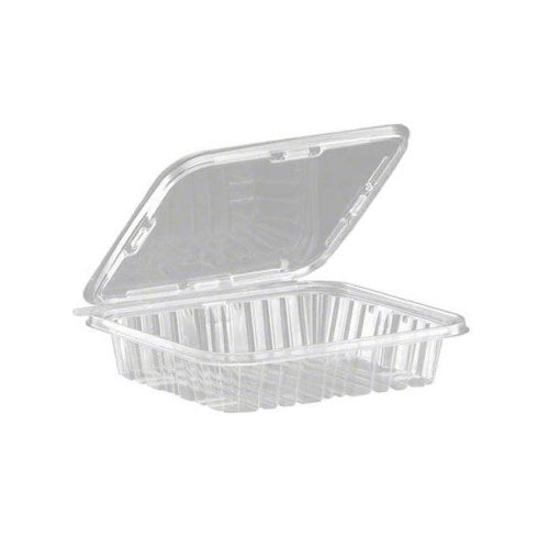 35 Oz. Id Clear Pet Rectangle Container- 7.37" X 6.37" X 1.62" 150/Case