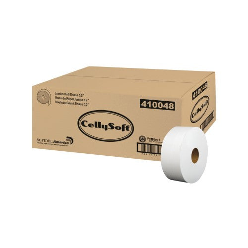 1400' X 12" 2-Ply White Pure Cellulose Jumbo Roll Tissue /Case