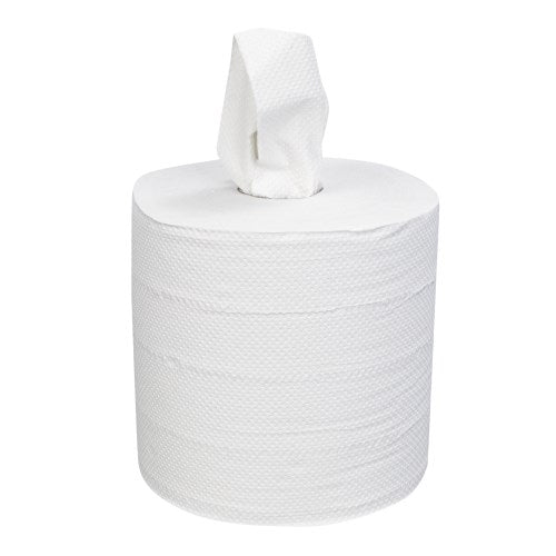Right Choice™ Paper Center Pull Towel 2-Ply 600-Sheets, White, 7.3" X 10" 6/Case