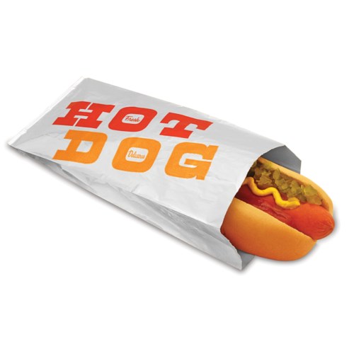 Foil Laminated Red And Orange Hot Dog Bag - 3.5" X 1.5" X 8.5" 1000/Case