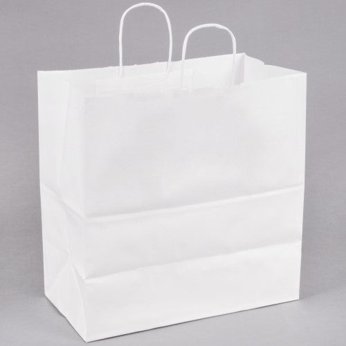 Virgin Paper Shopping Bag With Twisted Handle, White, 13" X 7" X 13" 250/Case