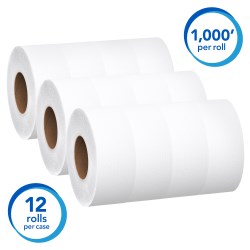 Scott Jrt Jumbo Roll White Tissue - 3.5" X 1000 Ft. 12/Case