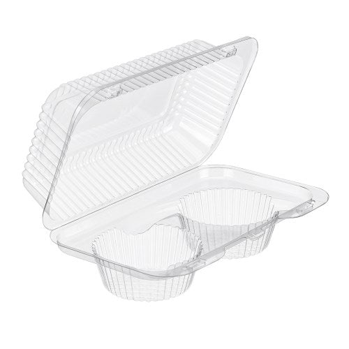 45.6 Oz 8.87 X 5.31 X 3.37" Clear Pet Muffin Clamshell Container 500/Case